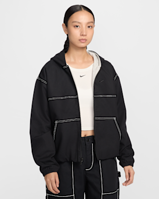ジャケット・アウター NIKE Oversized Hooded Jacket XL Nike Winter Black Jacket Insulated Hooded Loose Oversized Coat